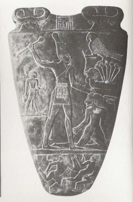 Pharao Narmer subjugates an indigenous people, Narmer Palette, Egypt