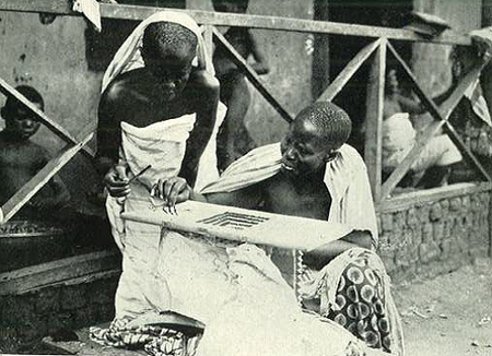 Queenmother of the Akan people with her daughter, West Africa