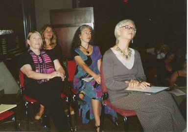 Vicki Noble, Marguerite Rigoglioso, Jodi McMillan, Susan Gail Carter listening (from right to left) Vicki Noble, Marguerite Rigoglioso, Jodi McMillan, Susan Gail Carter listening (from right to left)