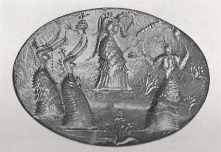 Frauen bei einem Kulttanz, Goldring aus Kreta, 1550 vor u. Z.