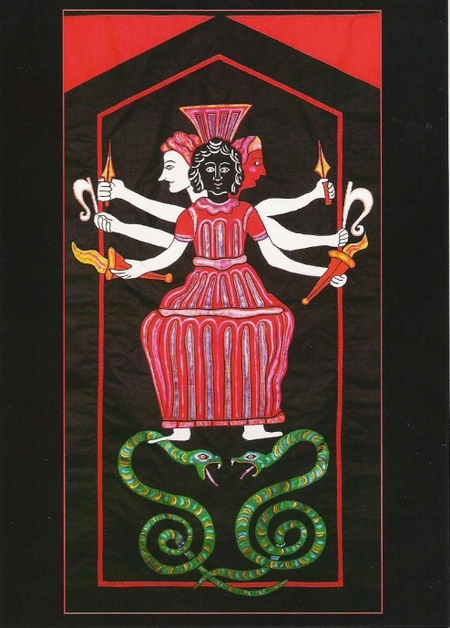 Hecate, Goddess of women healers, created after a Roman gem by Lydia Ruyle